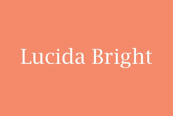 Lucida Bright Lucida Bright