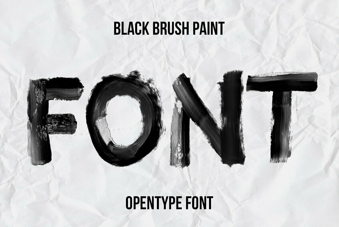 Black Brush Paint SVG Font