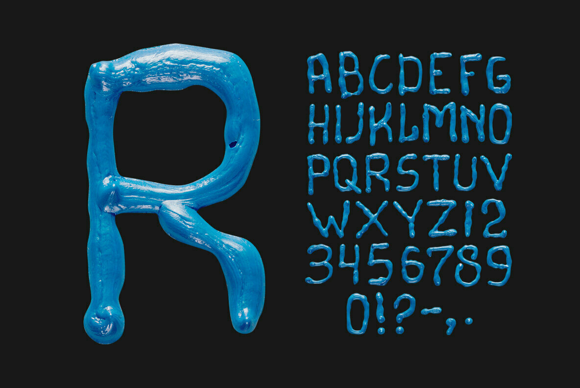 Oil Blue SVG Font 2