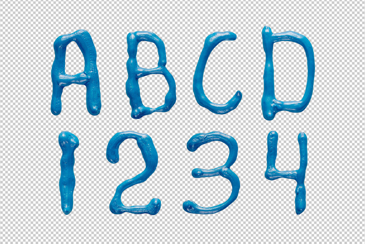 Oil Blue SVG Font 9