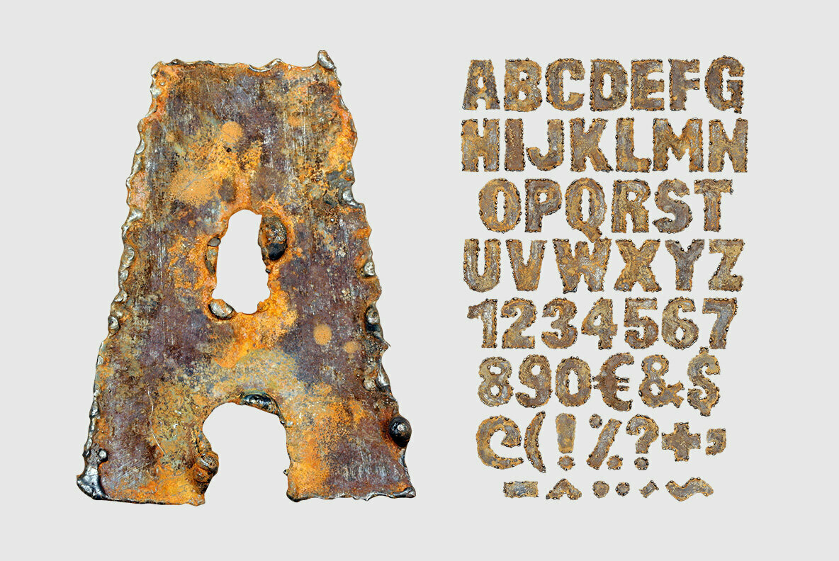 Rusty Metal SVG Font 2