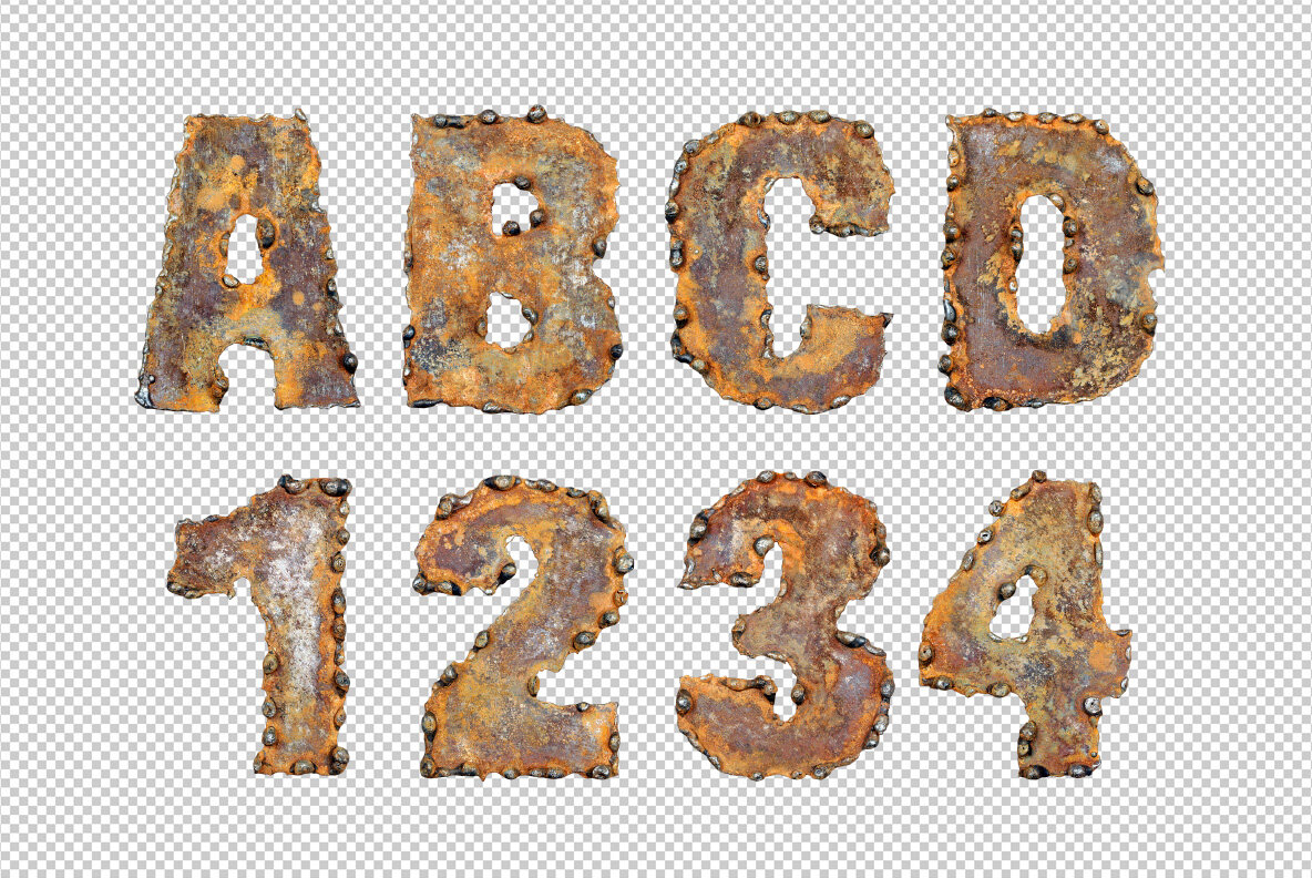 Rusty Metal SVG Font 9