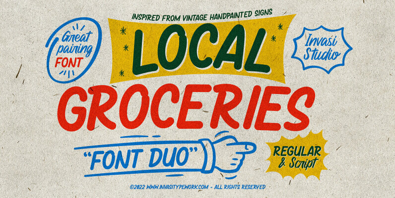 Local Groceries Font Duo