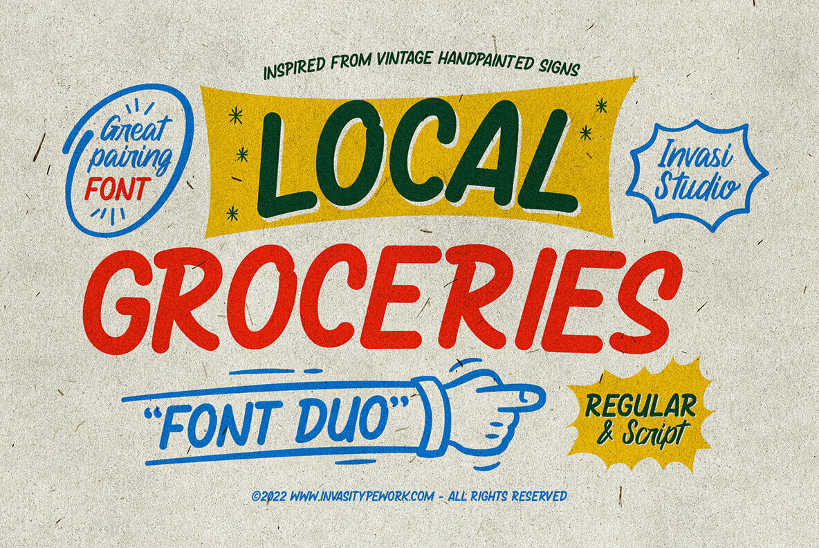 Local Groceries Font Duo