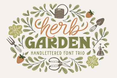 Herb Garden Font Trio