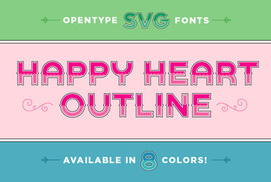 Happy Heart Outline SVG