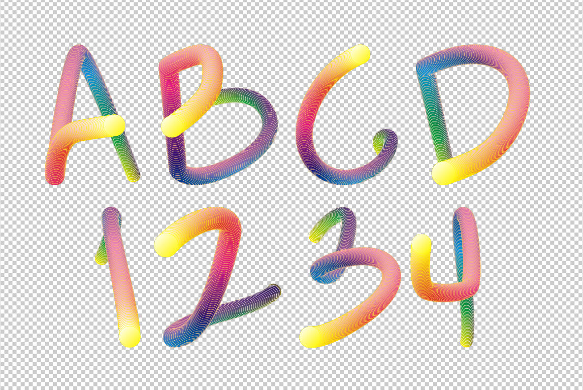 Rainbow SVG Font 9