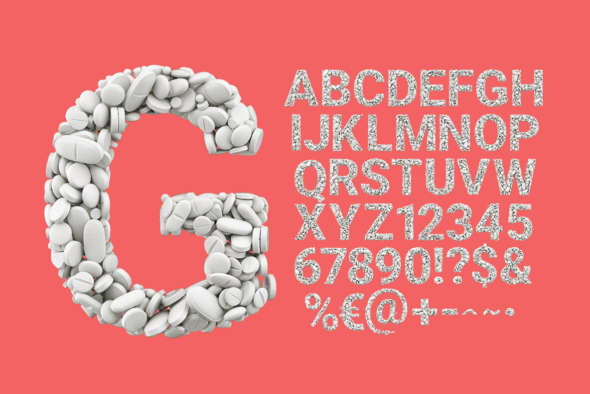 Pills White SVG Font 2
