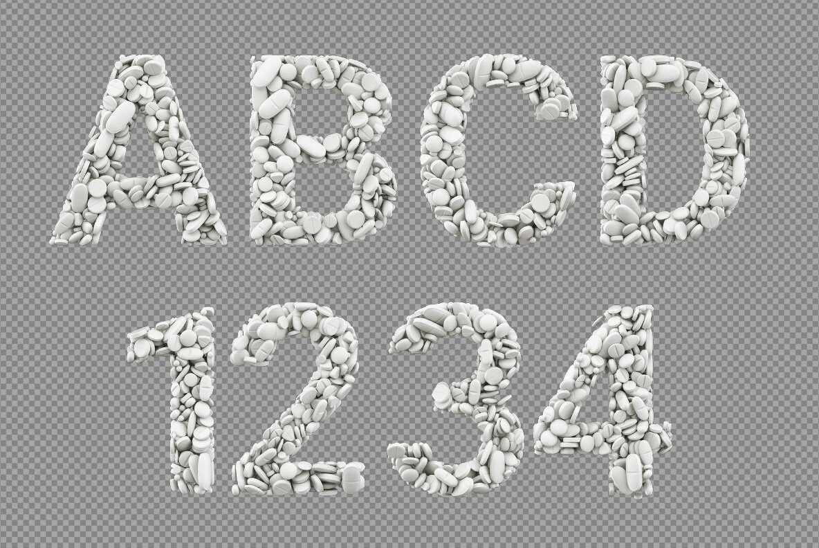 Pills White SVG Font 9