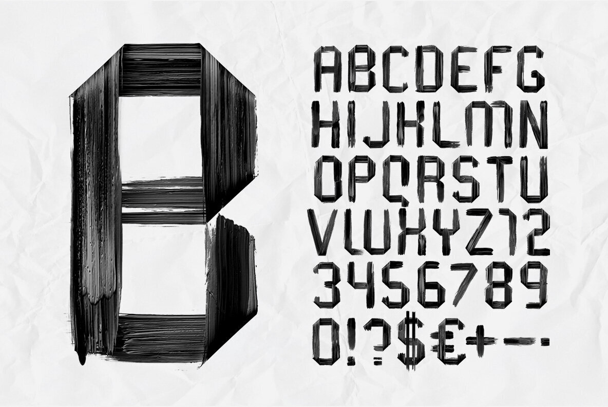 Black Paint Brush SVG Font 2