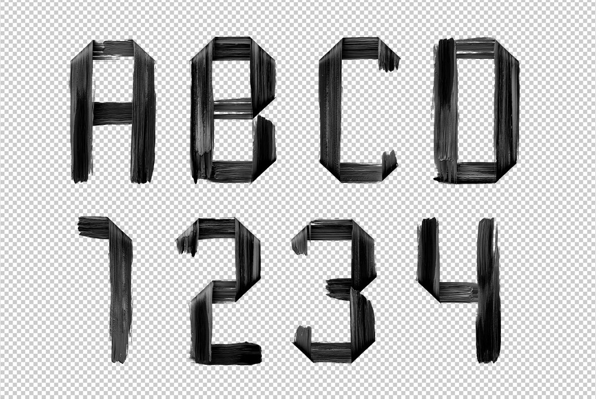 Black Paint Brush SVG Font 9