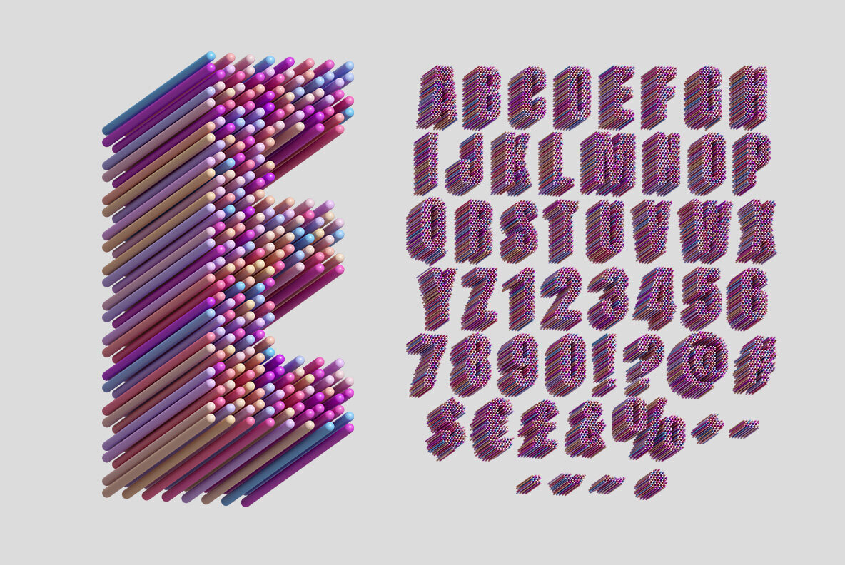 Color Tubes SVG Font 2