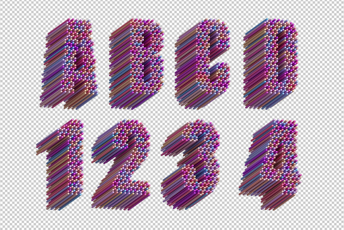 Color Tubes SVG Font 10
