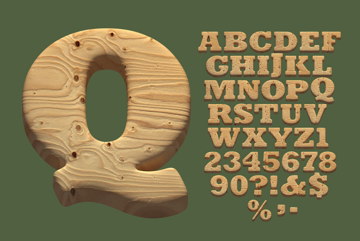 Wooden SVG Font 2
