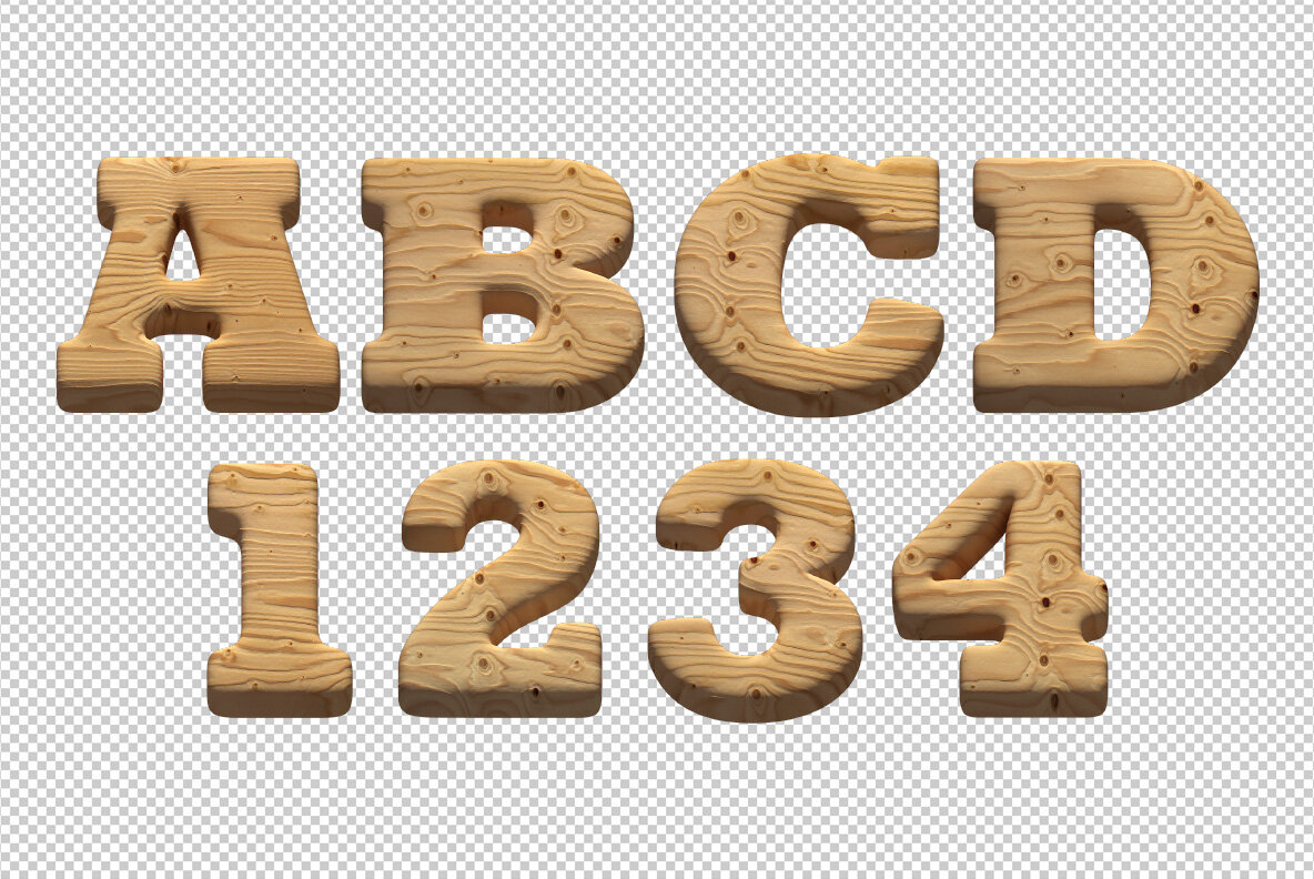 Wooden SVG Font 10