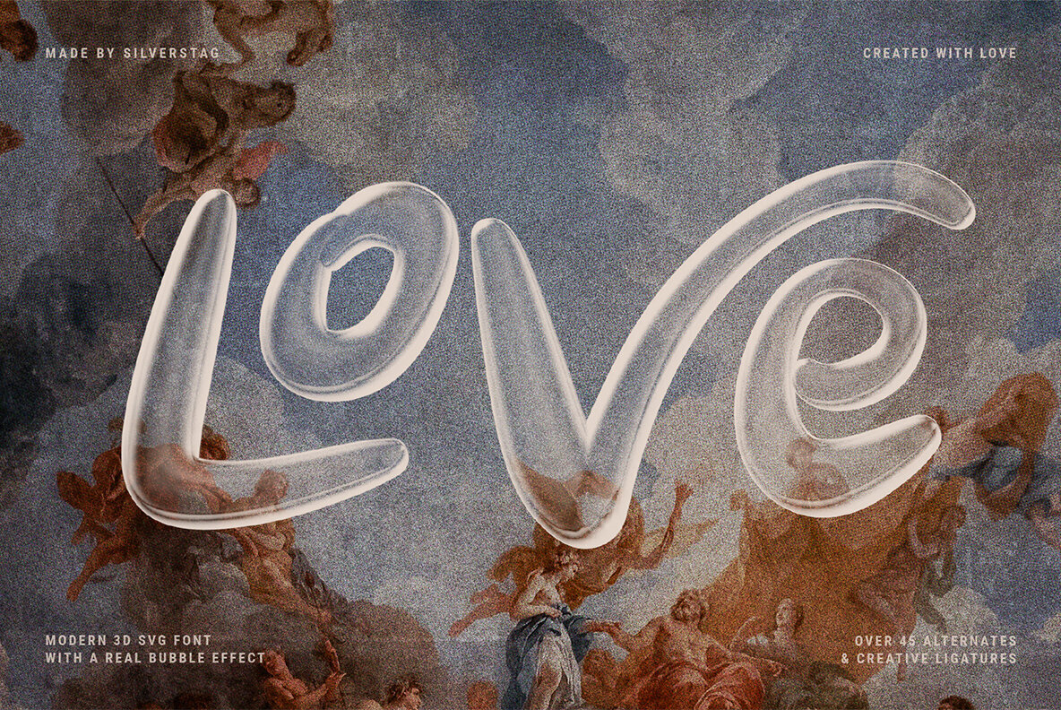 Youth Mojito   3D Bubbly Svg Font 2