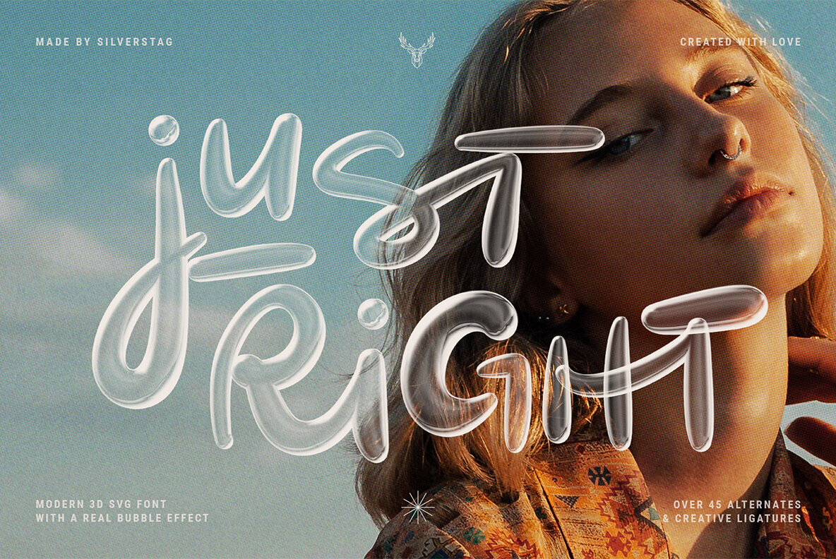 Youth Mojito   3D Bubbly Svg Font 4