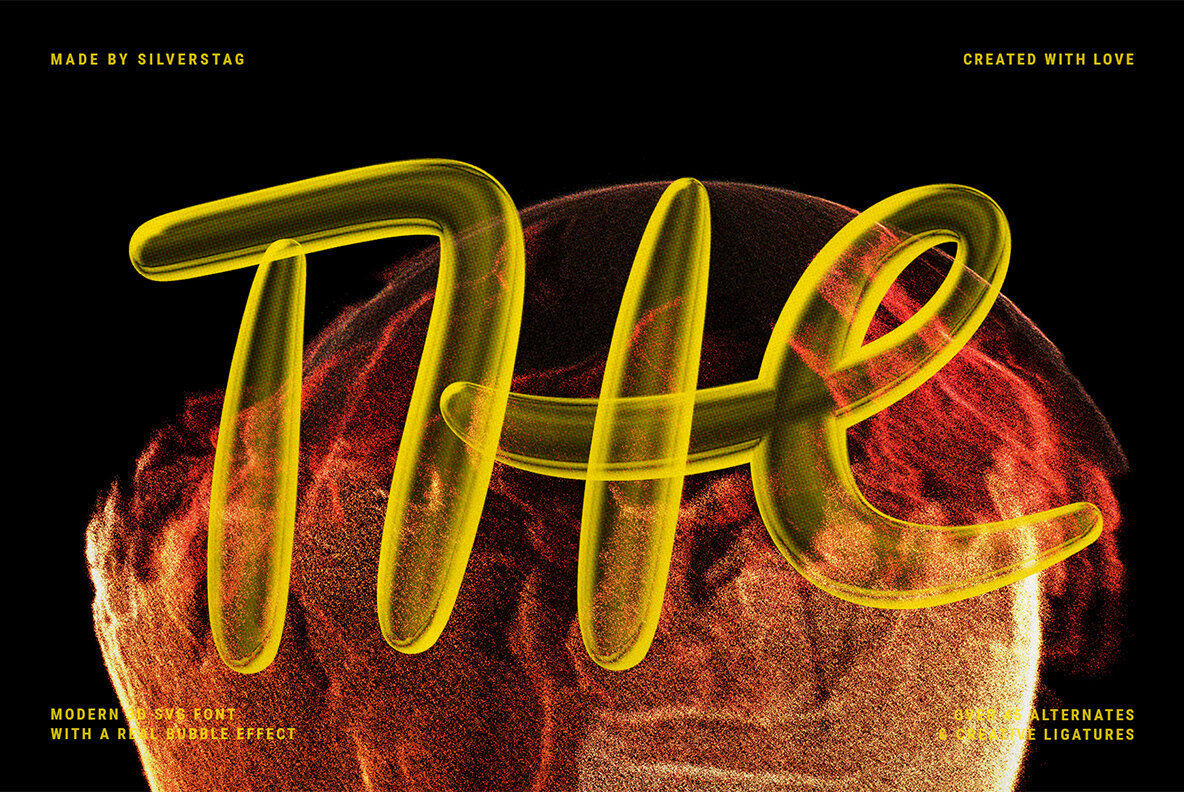 Youth Mojito   3D Bubbly Svg Font 5