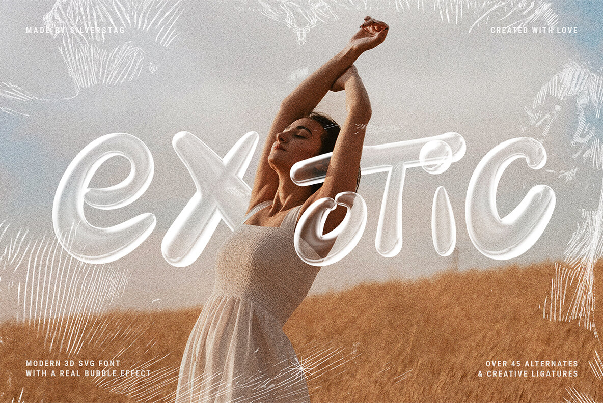 Youth Mojito   3D Bubbly Svg Font 10