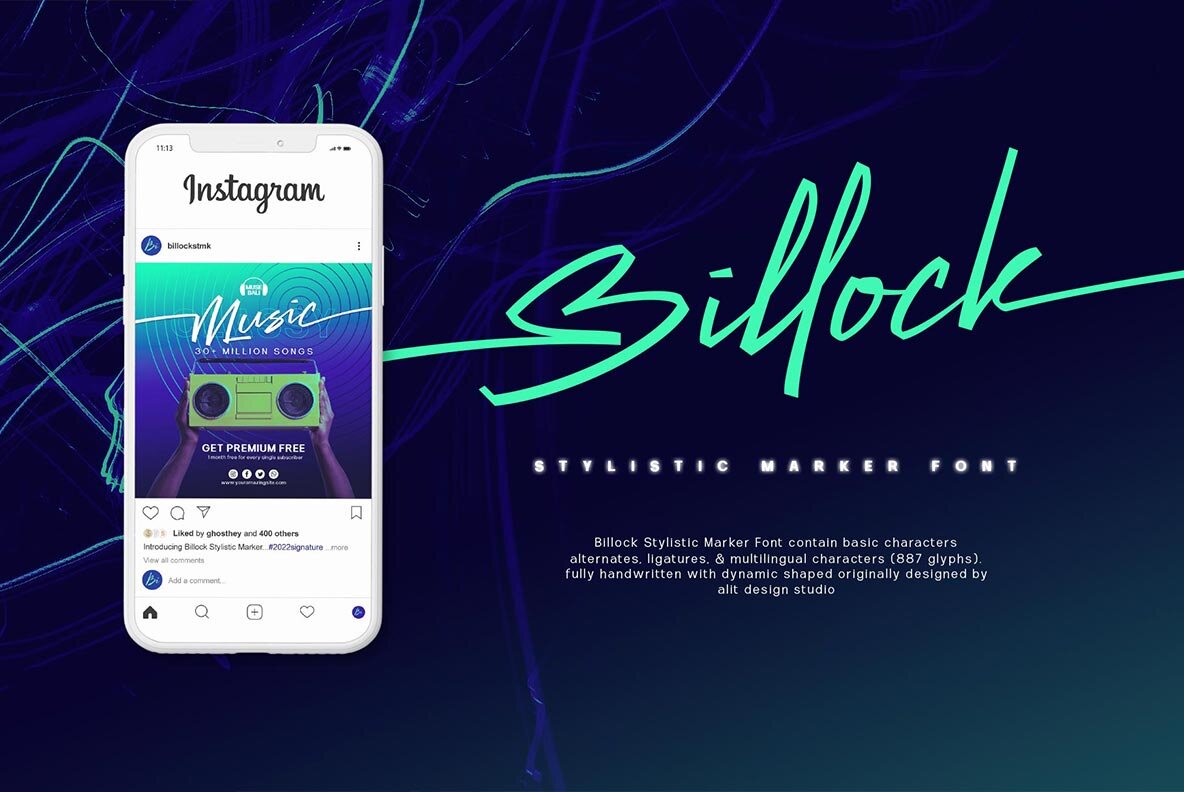 Billock Script font 5