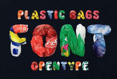 Color Plastic Bags Font