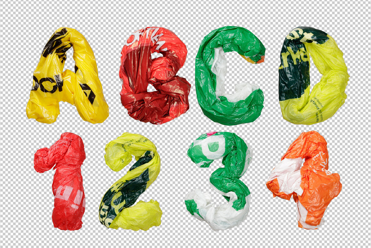 olor Plastic Bags Font 9