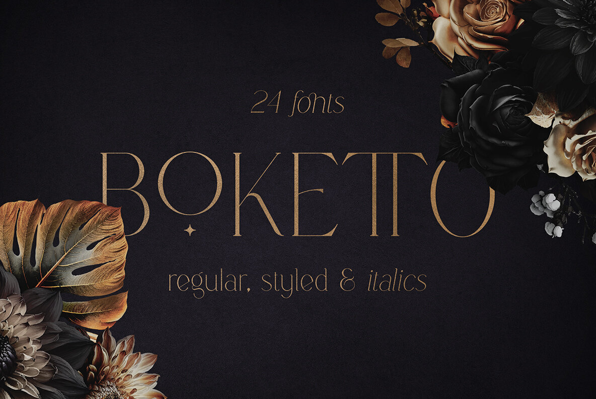 Black   Gold with Boketto typeface 2
