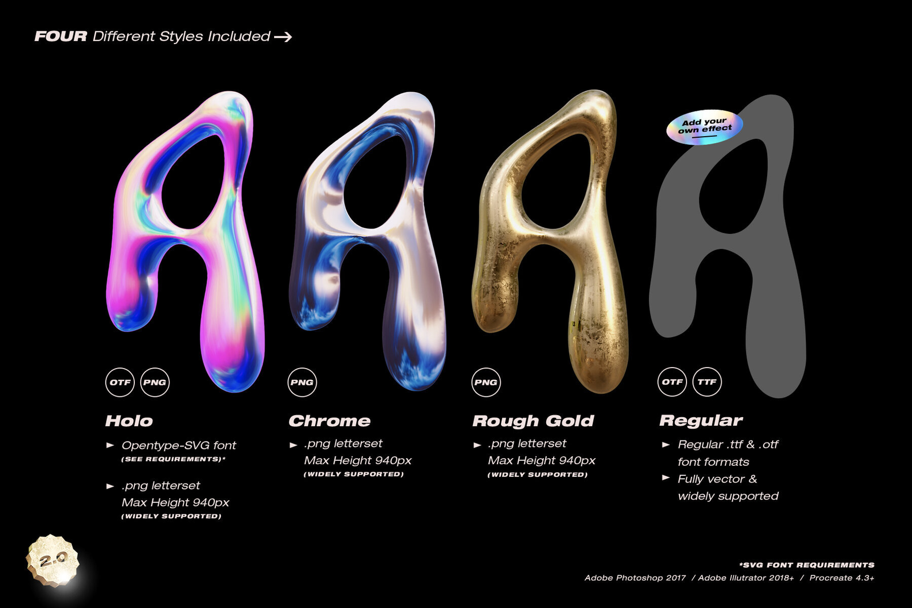 Wubble 2 0 3D Chrome Font Set 2