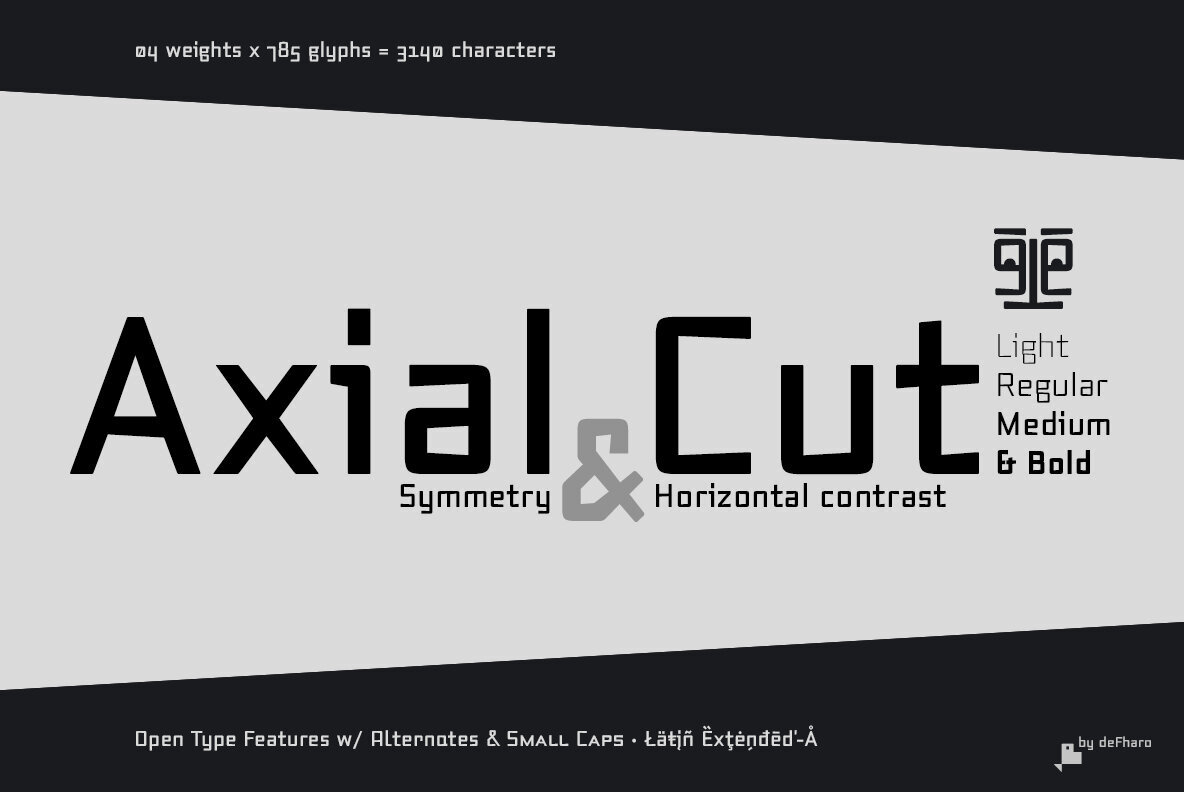 Axial Cut Font