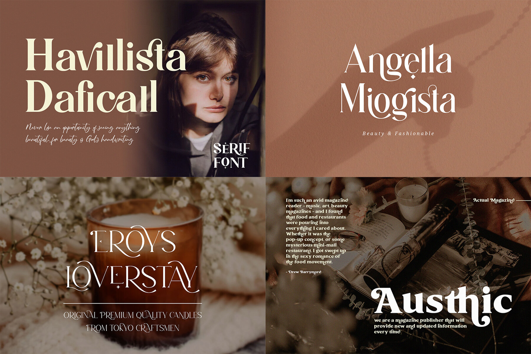 Ligature Serif Font Bundle 16