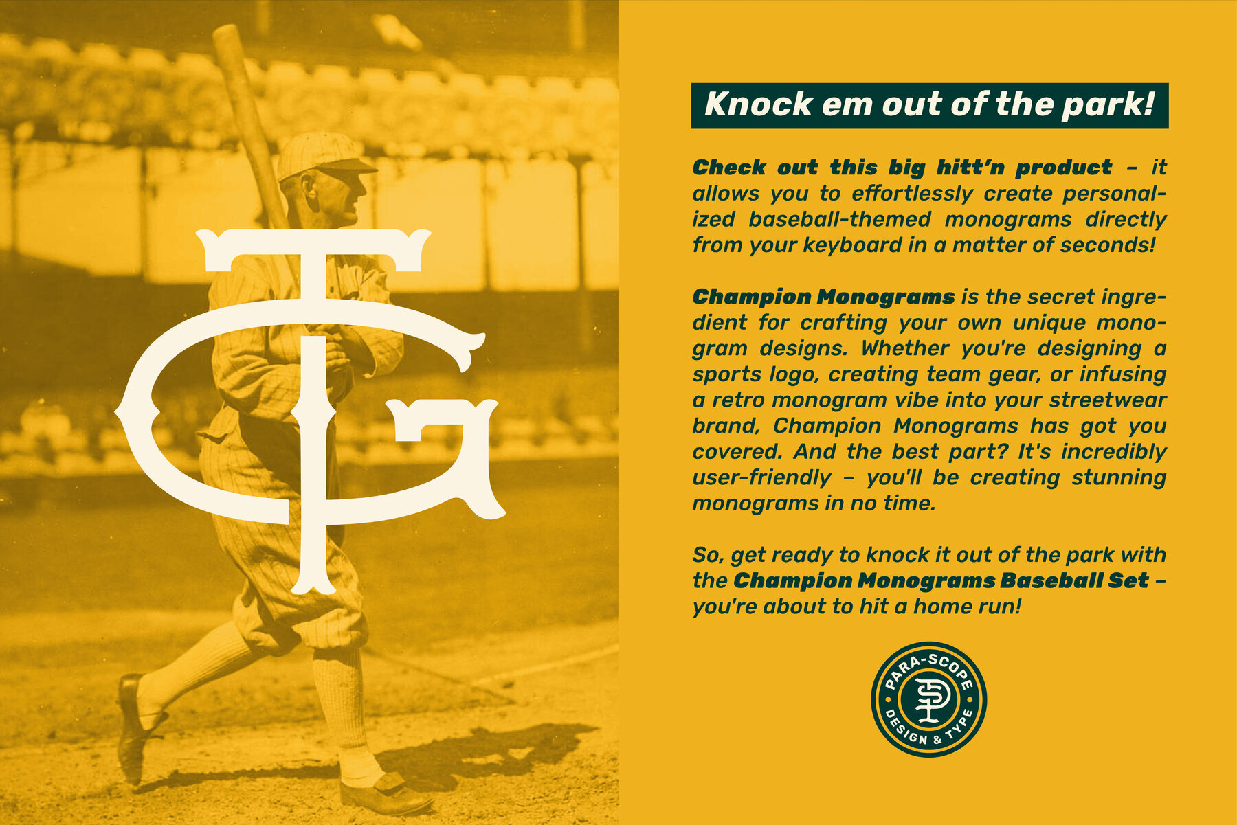 Champion Monograms Baseball 1 2