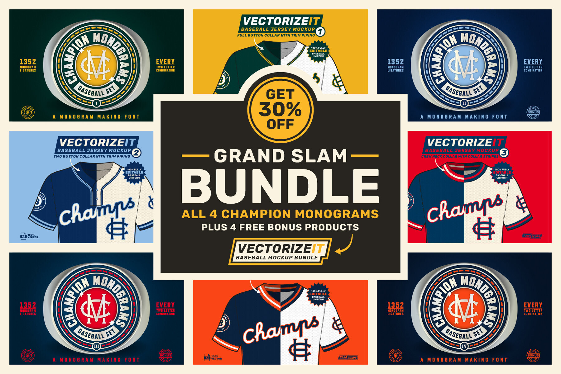 Champion Monograms Grand Slam Bundle 1