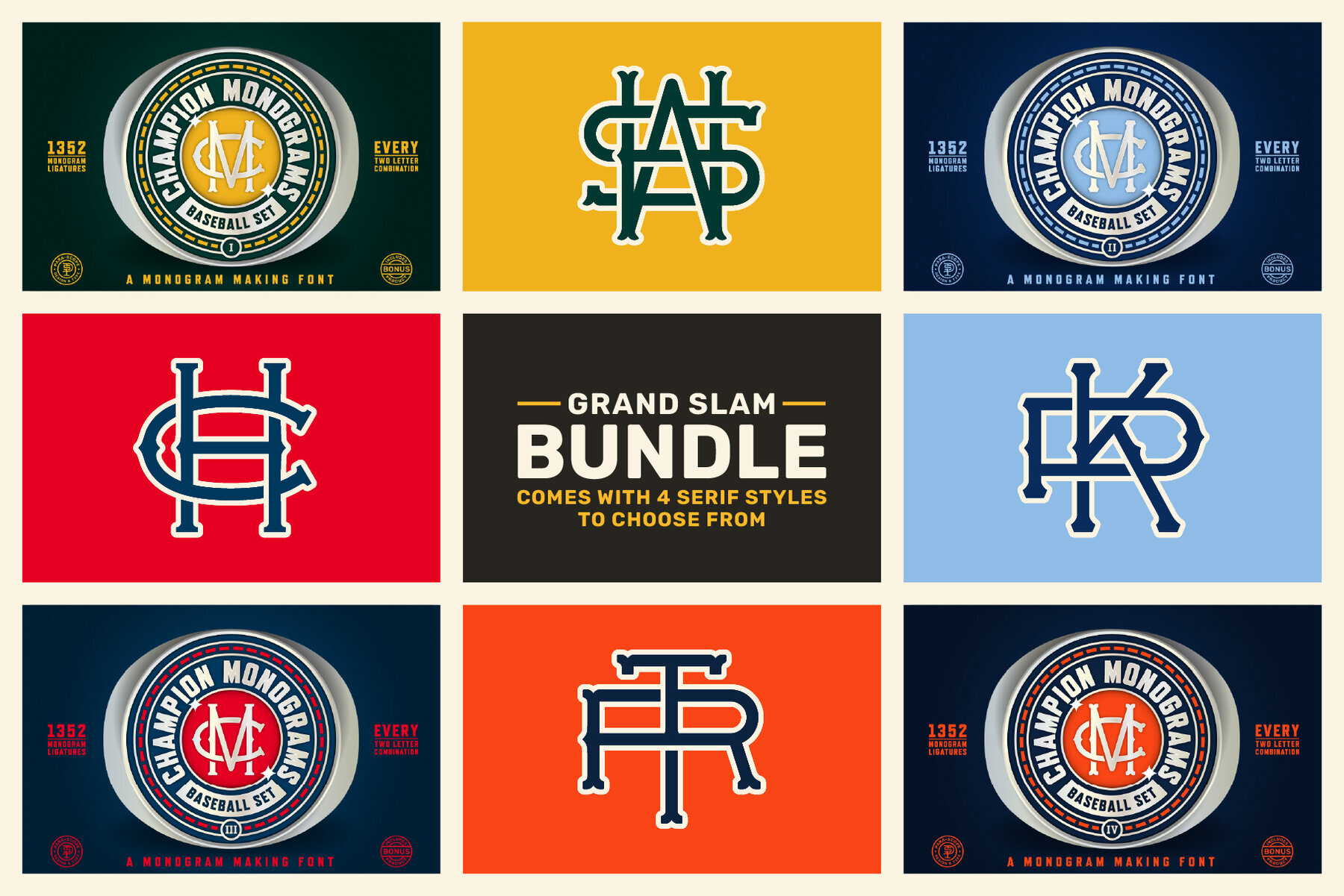 Champion Monograms Grand Slam Bundle 3