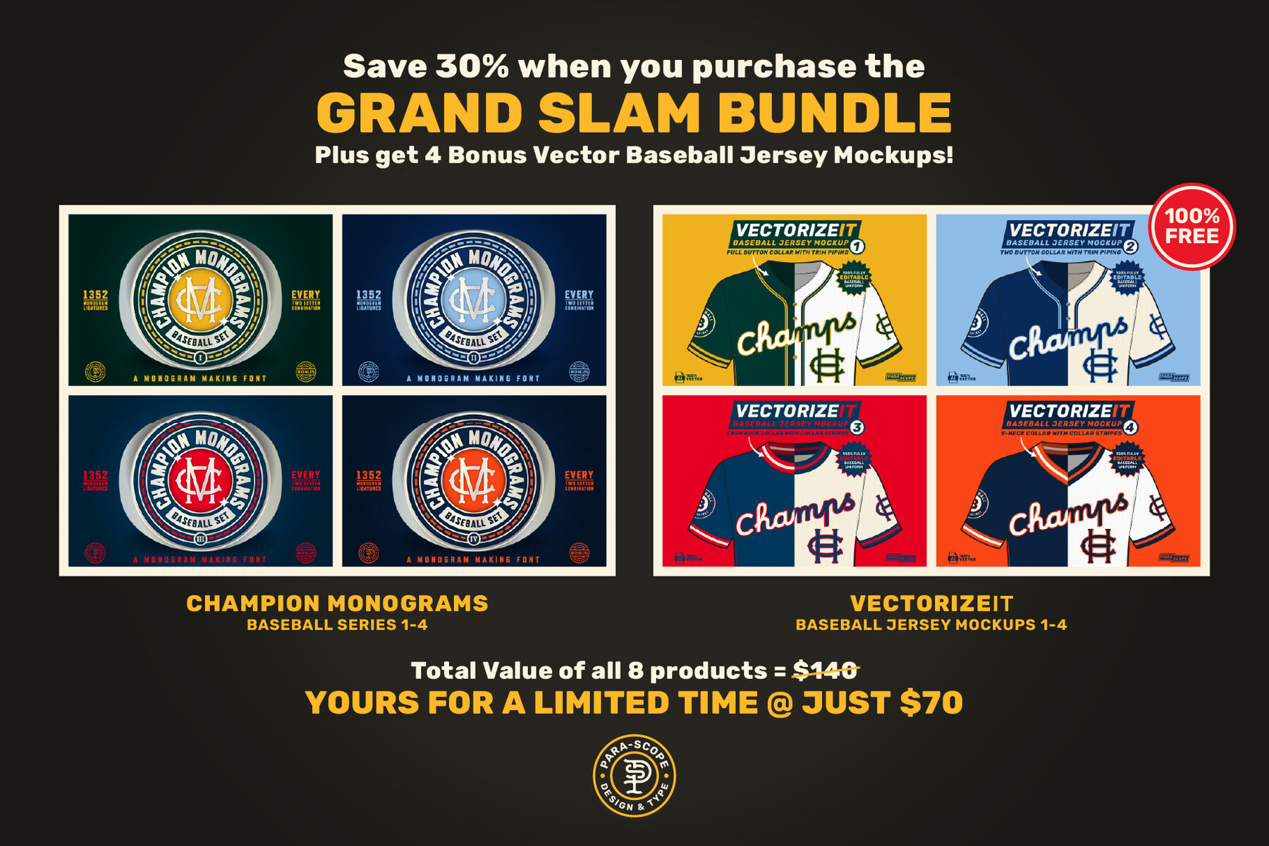 Champion Monograms Grand Slam Bundle 8