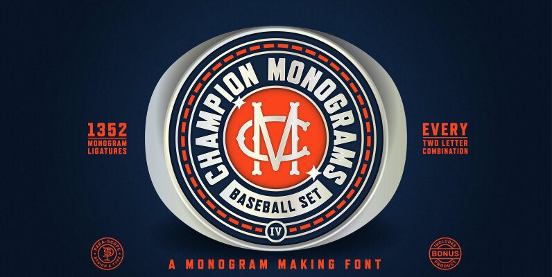 Champion Monograms Font Baseball 4