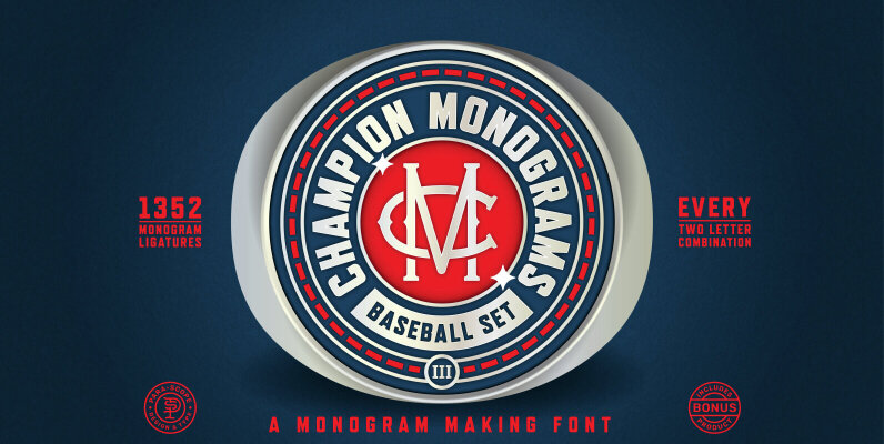 Champion Monograms Font  Baseball 3