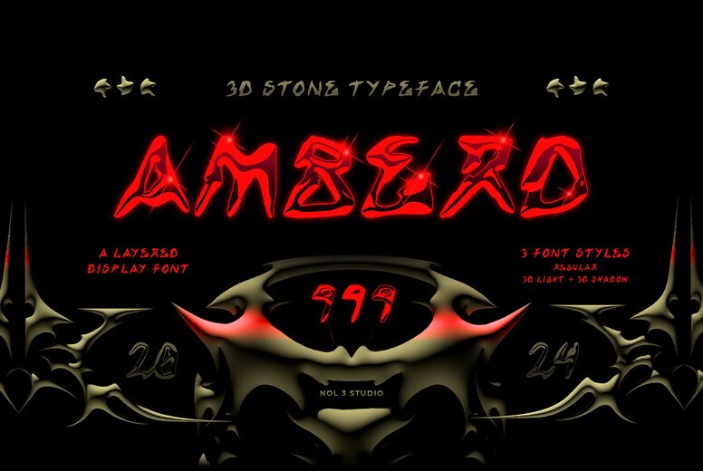 Amberd 3D stone Font