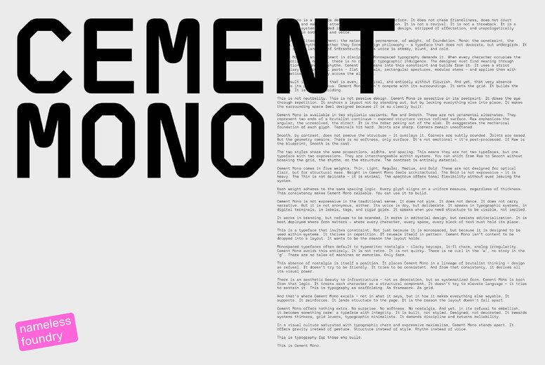 Cement Mono Font