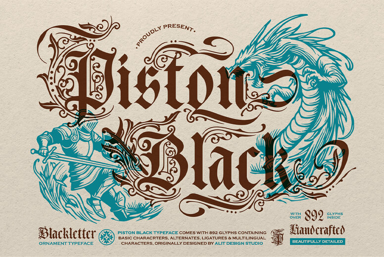 Piston Black Font
