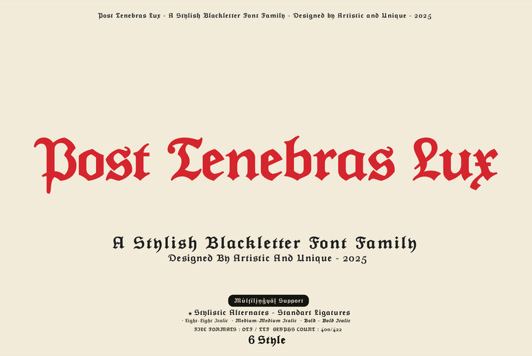 Post Tenebras Lux Font