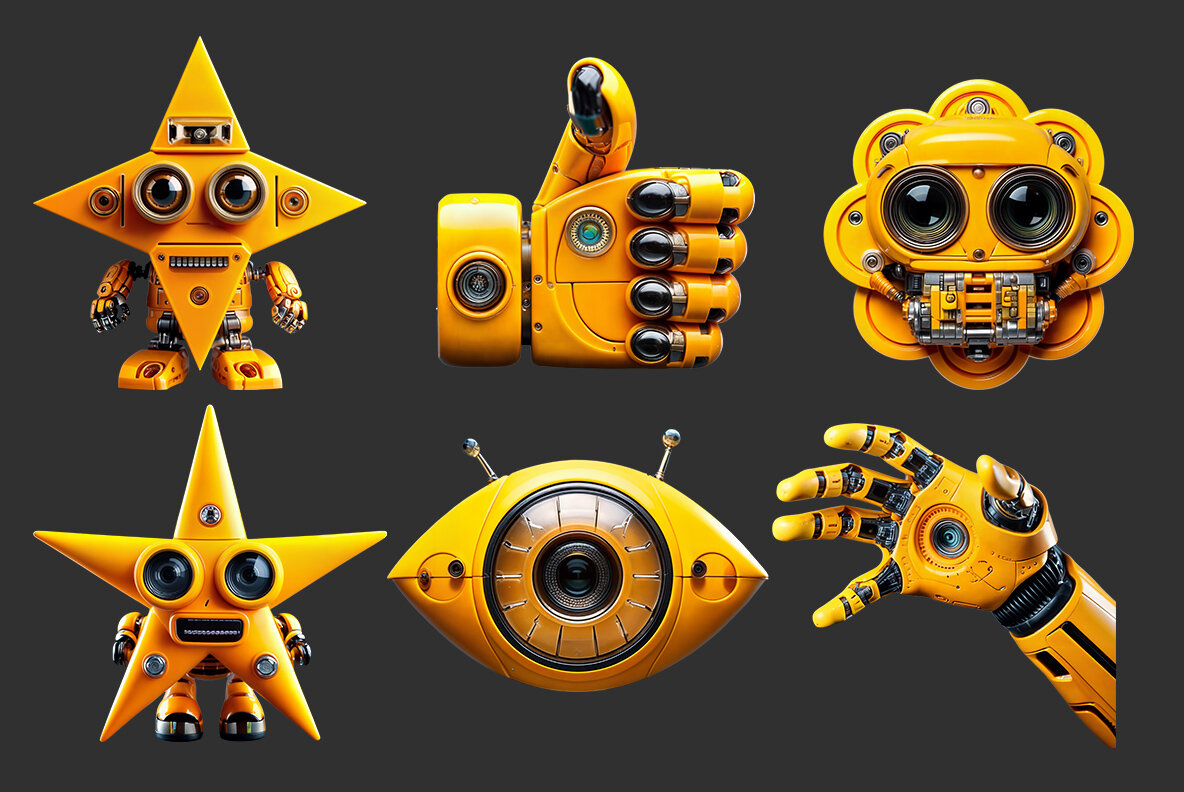Yellow Robot SVG 6
