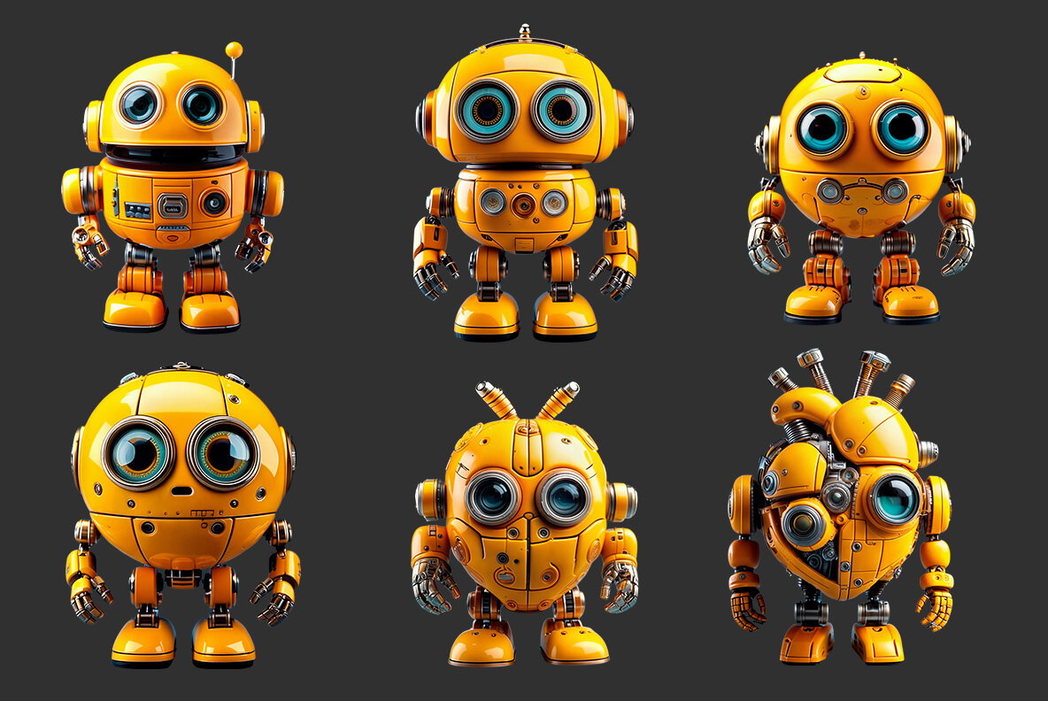 Yellow Robot SVG 12
