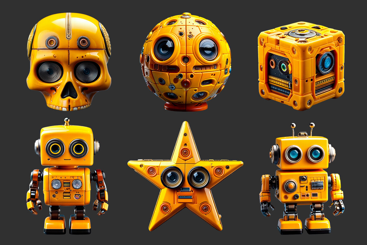 Yellow Robot SVG 14