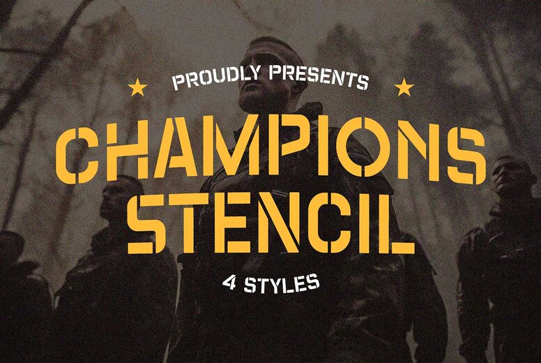 Champions Stencil Font