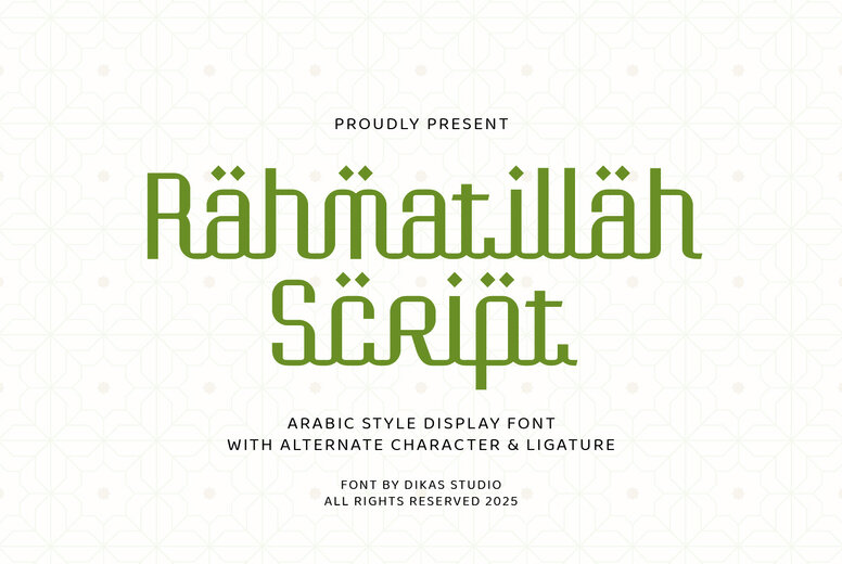 Rahmatillah Script Font