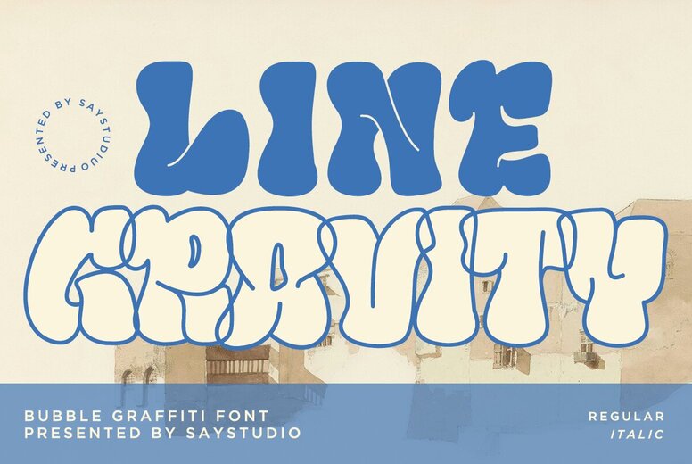 Line Gravity Font