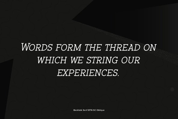 Backtalk Serif Backtalk Serif