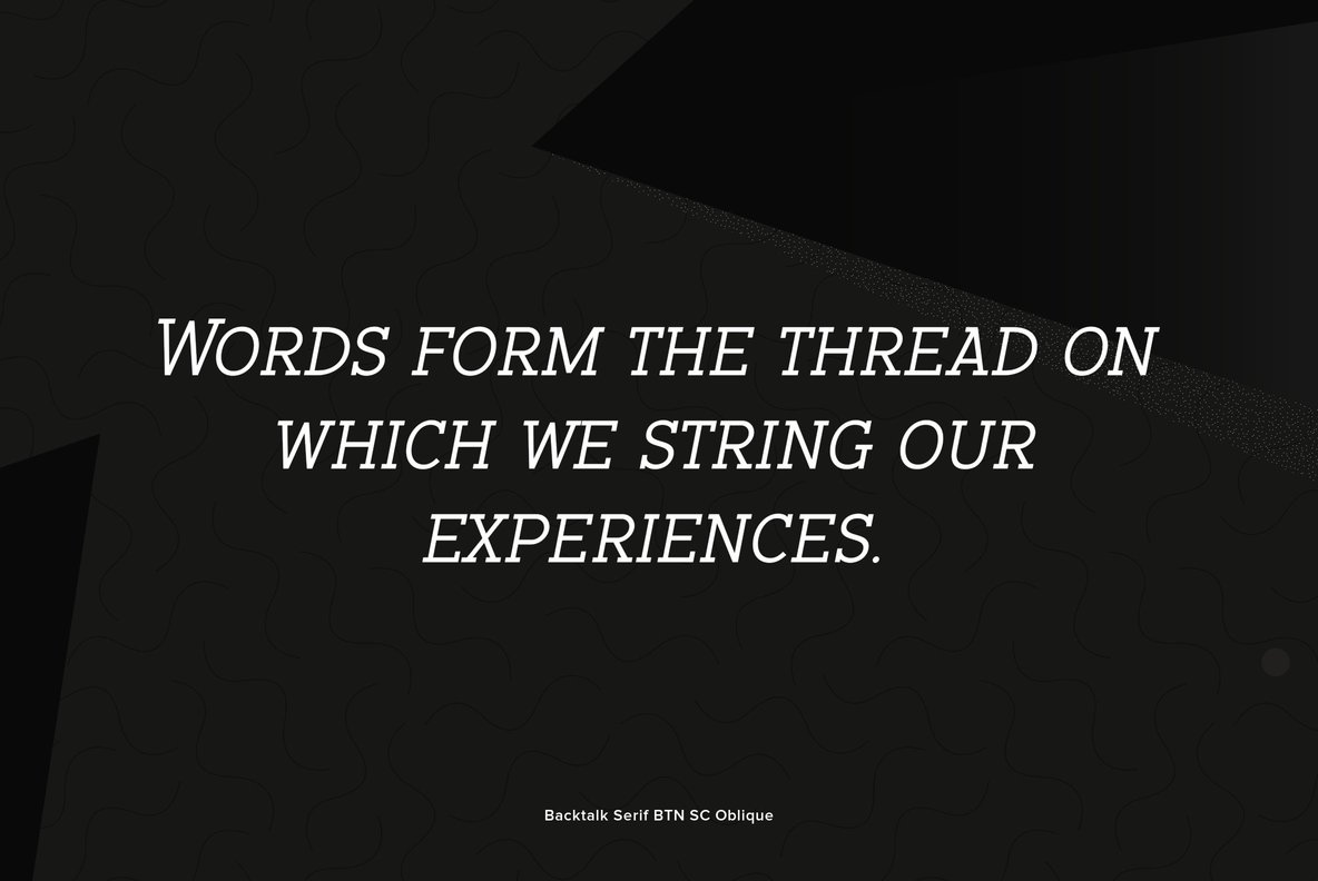Backtalk Serif Backtalk Serif