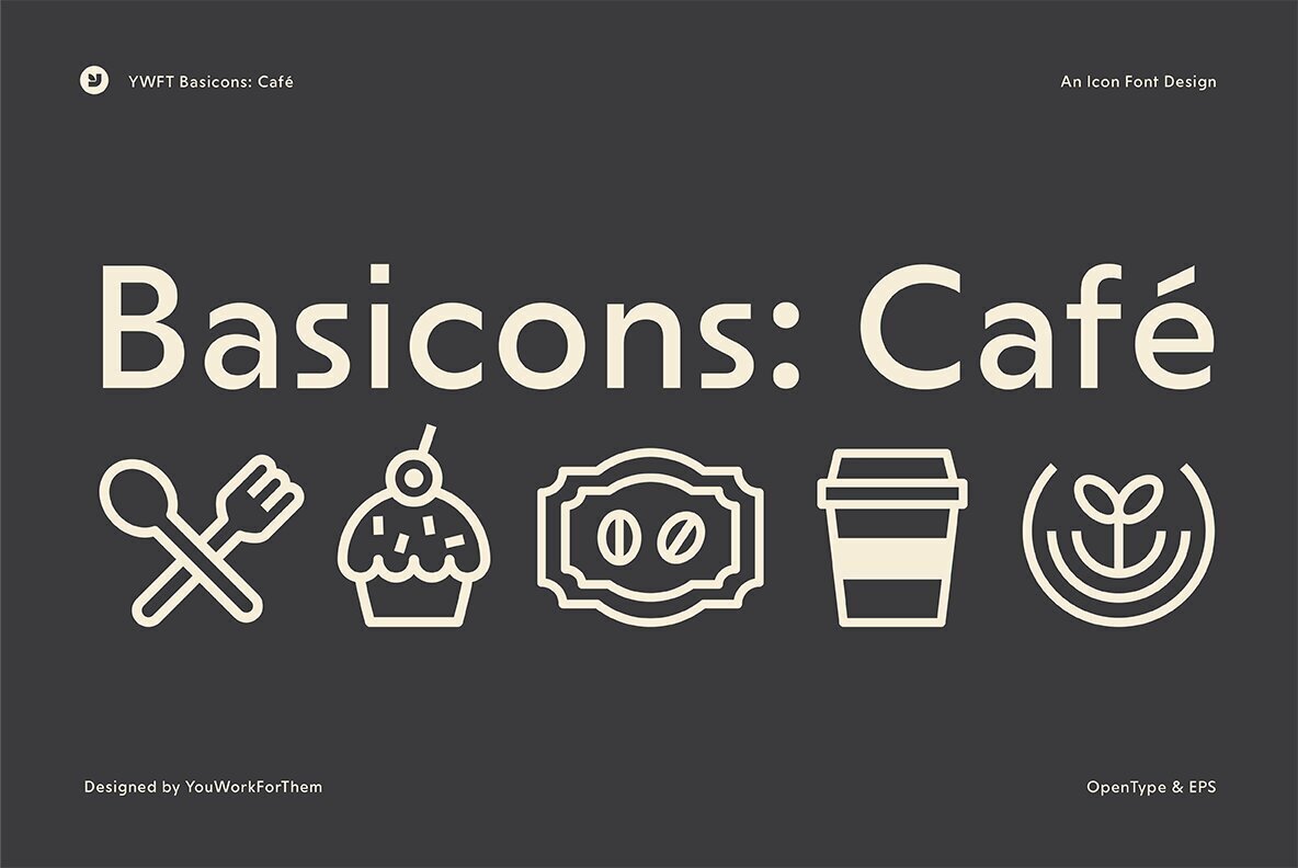 YWFT Basicons: Cafe Font