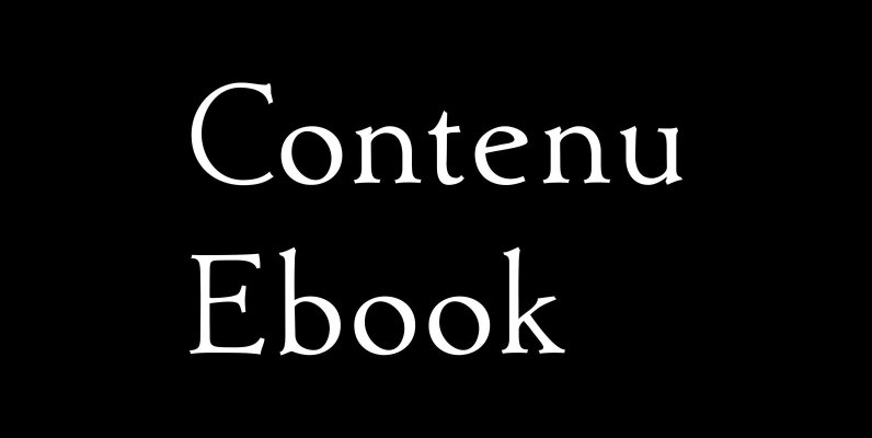 Contenu Ebook